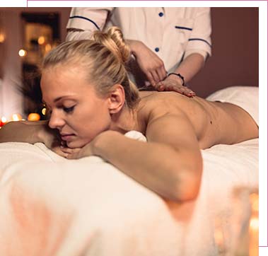A female enjoying a relaxing body massage