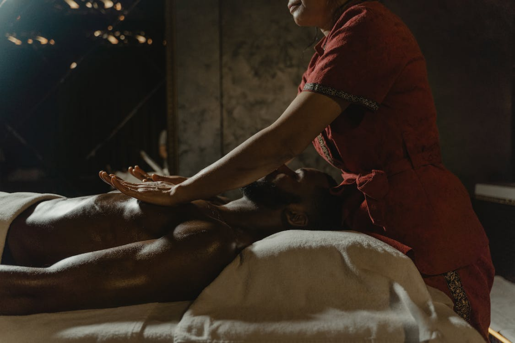 a masseuse giving a massage