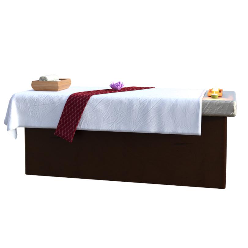Illustration of a massage table indoors